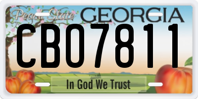 GA license plate CBO7811