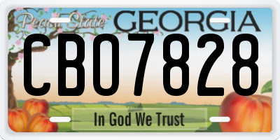 GA license plate CBO7828
