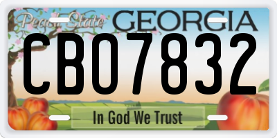 GA license plate CBO7832