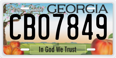 GA license plate CBO7849