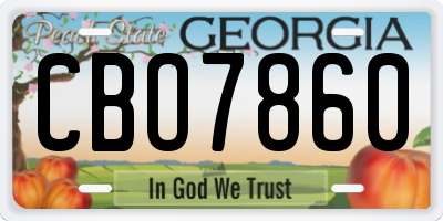 GA license plate CBO7860