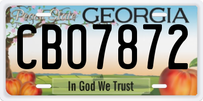 GA license plate CBO7872