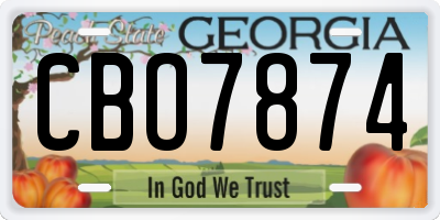 GA license plate CBO7874