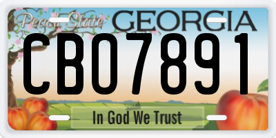 GA license plate CBO7891