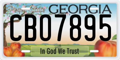 GA license plate CBO7895
