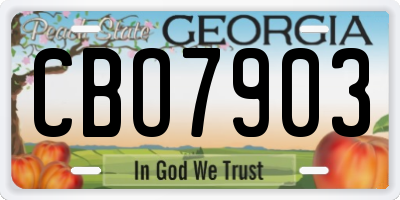 GA license plate CBO7903