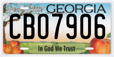 GA license plate CBO7906