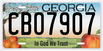 GA license plate CBO7907