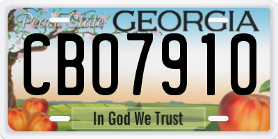GA license plate CBO7910