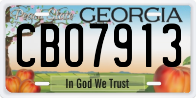 GA license plate CBO7913