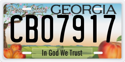 GA license plate CBO7917