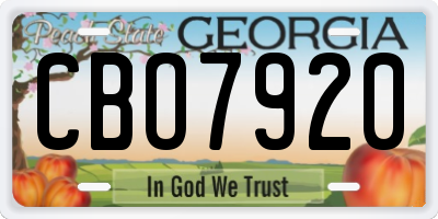 GA license plate CBO7920