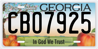 GA license plate CBO7925