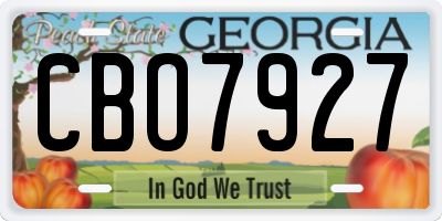 GA license plate CBO7927