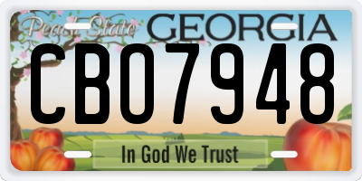 GA license plate CBO7948