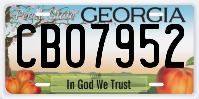 GA license plate CBO7952