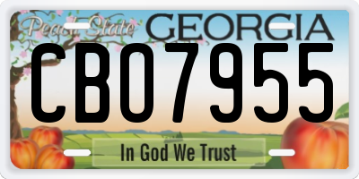 GA license plate CBO7955