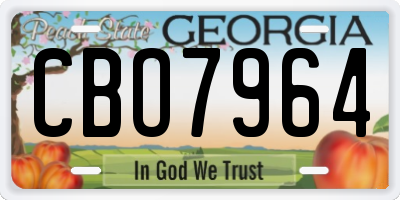 GA license plate CBO7964