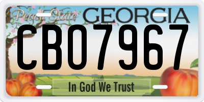 GA license plate CBO7967
