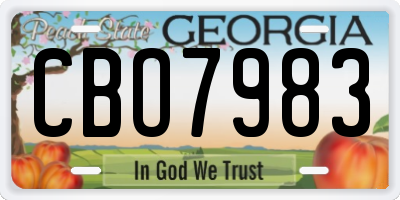 GA license plate CBO7983