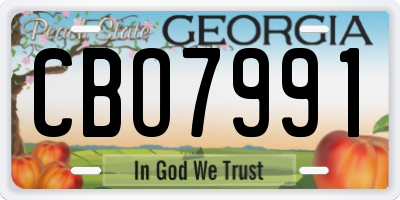 GA license plate CBO7991