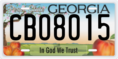 GA license plate CBO8015