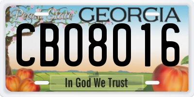 GA license plate CBO8016