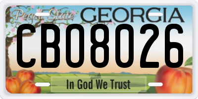 GA license plate CBO8026