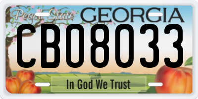 GA license plate CBO8033
