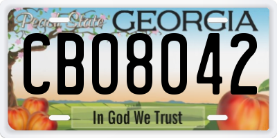 GA license plate CBO8042