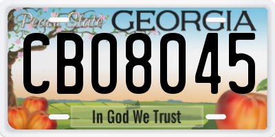 GA license plate CBO8045