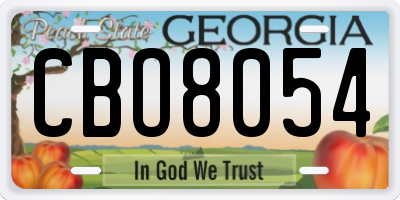 GA license plate CBO8054