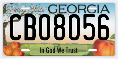 GA license plate CBO8056