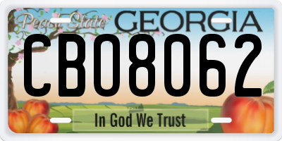 GA license plate CBO8062