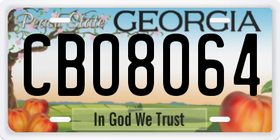 GA license plate CBO8064