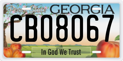 GA license plate CBO8067