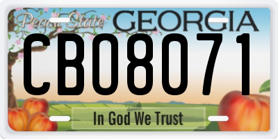 GA license plate CBO8071