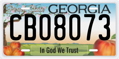 GA license plate CBO8073