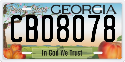 GA license plate CBO8078