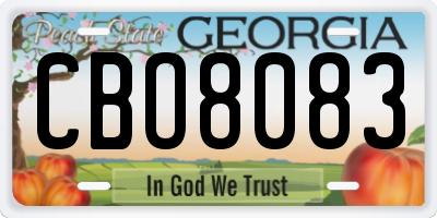 GA license plate CBO8083