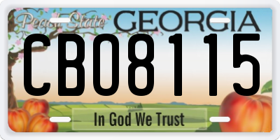 GA license plate CBO8115