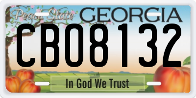 GA license plate CBO8132