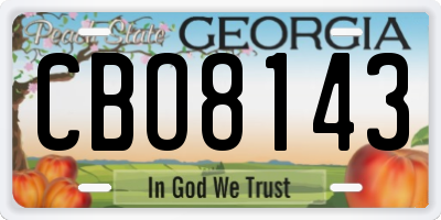 GA license plate CBO8143