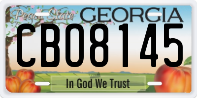 GA license plate CBO8145