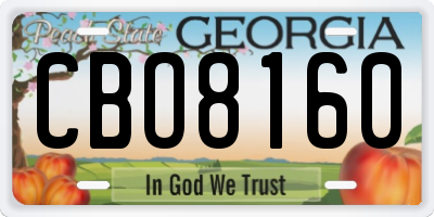 GA license plate CBO8160
