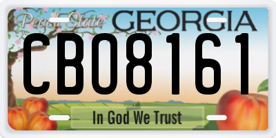GA license plate CBO8161