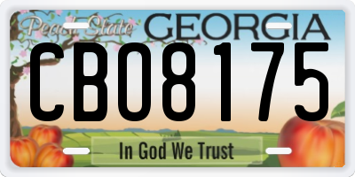 GA license plate CBO8175