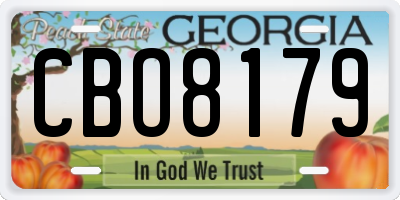 GA license plate CBO8179