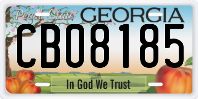 GA license plate CBO8185