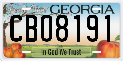 GA license plate CBO8191